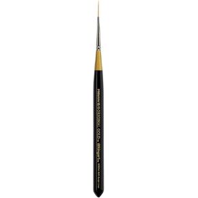 Kingart Premium Original Gold 9050M -18/0 Micro Detail Script Liner - فرشاة الفنانين المصغرة ، وشعر التكلون الاصطناعي الذهبي ، للألوان المائية ، والزيت ، واللوحة ، الحجم 18/0