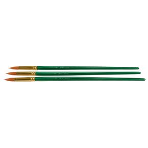 SAX Optimum الذهبي الاصطناعية Taklon Long Handle Brages ، Round ، Size 12 ، حزمة من 3