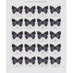 Colorado Hairstreak (رسوم إضافية غير قابلة للآلة للأظرف المربعة) (ورقة من 20) البريد من الدرجة الأولى إلى الأبد طوابع الطوابع احتفالات العطلات إعلانات زفاف الإعلانات