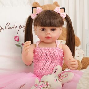 Realistic Reborn Baby Dolls 22" Full Body Vinyl Real Life Like Bebe Dolls for Girls and Boys Realistas Lifelike Muñecas para Niñas with Birth Certificate and Feeding Kit Toys for Kids Age 3+