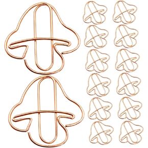 Stobok 20pcs مقاطع الورق الفطر الذهب الذهب ، 1.18 بوصة ، نمط حديث ، ملحقات المكاتب متعددة الاستخدامات