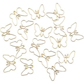20 PCS Butterfly Paperclip Longmark Metal Art Clips Supplies Set Binder Bolders Metal File حامل للملاحظات منظم ملفات كتب الملاحظات ، الذهب