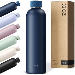 KIVY Stainless Steel Insulated Water Bottle 32oz [LEAK PROOF] - Insulated Stainless Steel Water Bottle - Stainless Steel Drinking Water Bottle - Thermo Flask Drinking Bottle - BPA Free Water Bottle
