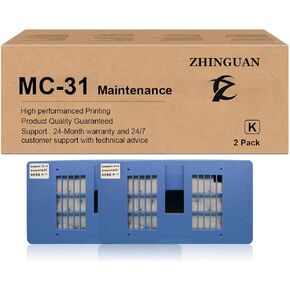 MC-31 MC31 Maintenance Cartridge Remanufactured Work for Imageprograf TM-200 TM-205 TM-300TM-305 TM-5300 TM-5305 TM-5200 TM-5205 Printer （2-Pack）