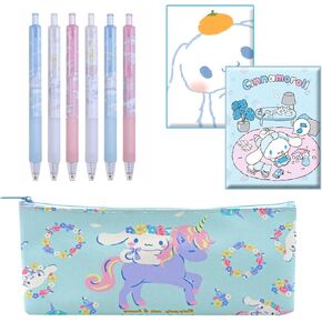anime set-6 pcs gel ink ink 2 pcs bookbooks anime pen ink black حبر 0.5 مم مرة أخرى إلى مجموعات لطيفة