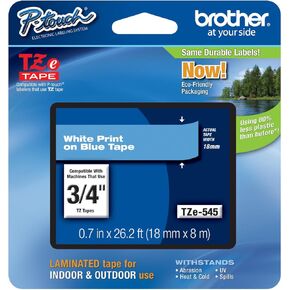الأخ الأصلي 3/4 "(18 مم) أبيض على شريط Tze P-Touch Blue لـ Brother PT-1800 ، صانع الملصقات PT1800