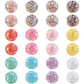 PH PandaHall 24pcs 15mm Acrylic Rhinestone Beads Pen Beads 12 Colors Large Bubblegum Beads Round Paillette Beads Loose Spacer Beads for Beaded Pens Bag Strap Bracelet Necklace Jewelry Making Craft