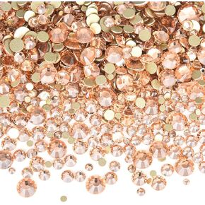 Blinginbox 1440pcs Flatback Rhinestones Glass Round Gems Crystals,Non Hotfix Rhinestones for Crafts Nail Art Clothes Shoes DIY Makeup Decorations(Blue Volcanic)