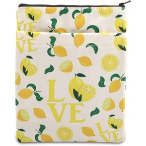 Feelmem Yellow Lemon Book Sleeve Lemov Lovers Book Back Book Covers for Fruit Lover Bookworm Lofm Bofrs