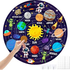 36 Pcs Outer Space Felt Story Board Set 2.5 Ft Solar System Felt Board Space Theme Universe Storytelling DIY Craft Astronaut Planets Galaxy Flannel Playmat for Wall Hanging Birthday Gifts