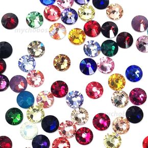 144 PCS (1 Gross) النمسا النمساوي النمسا 2088 Xirius 20SS Crystal Flatback No-Hotfix Rhinestons SS20 5MM ألوان مزيج عشوائي 5 مم DIY DEY Bling ملون