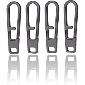 Tikidesign Tikidesign Huffy Titanium Zipper Set Set Set Set Set Set Set Shipper Hiper Fixer for Backpacks ، الأمتعة ، السترات ، والعتاد في الهواء الطلق - ملاءمة عالمية للإصلاح السريع (4pcs_gray_m)