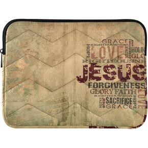ALAZA Christian Religious Bible Verse Jesus Words with Cross Laptop Sleeve Case 13, 13.3, 14 inch, Computer Cases for Pad Tablet, Waterproof Briefcase Bag