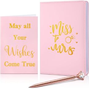 CTOSREE BRIDAL JOURNAL DIORY BOOTURE مع 144 صفحة مبطنة من زفاف زفاف وردي دفتر الزفاف 8.27 × 5.71ENCHES تفتقد إلى MRS. JOURNAT