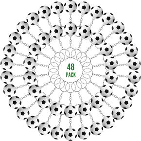 48 PCS Soccer Keychains Soccer Jours Ball Cootccer Party Favors Mini Labors Bendant for School Carnival Reward Party Bag Fillers Leaving