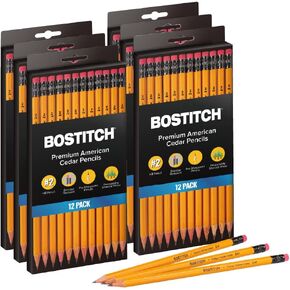 Bostitch Office Premium #2 Pencils, American Cedar Wood, Pre-Sharpened, HB Graphite, 12-Pack