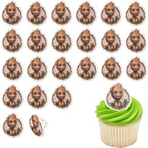 خواتم كب كيك من Marvel Studios ، 24 Decopac I Am Groot Cupcake Decorations ، Food Safe Guardians of the Galaxy Cake Toppers ، Party Favors - 24 Pack