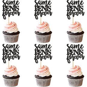 Ercadio 24 Pcs Bachelor Party Cupcake Toppers Picks Pink Same Forever Cake Decoration Bridal Shower Party Theme Supplies