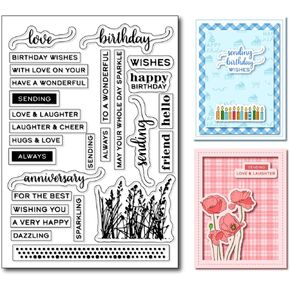 آيات عيد ميلاد Arbuya Clear Stamps لصنع البطاقات ، طوابع السيليكون الذكرى السيليكونة صديق تحية الكلمات المطاط