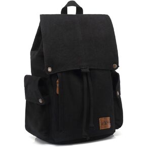 Canvas Vintage Backpack Casual Outdoor Daypack Rucksack for Men Women 15.6inch Laptop Hiking Travel Backpacks (APRICOT)