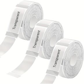 3Rolls Clear Label Tape 12mmx40mm Compatible with Phomemo D30 D35 Label Maker Waterproof Laminated Custom Stickers Office Labels Replacement