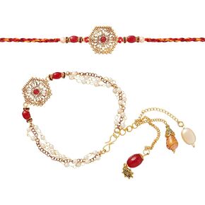 Rakhi for Brother and Bhabhi التقليدية Lumba Designer سوار خيالي على Rakshabandhan Lumtrad202404