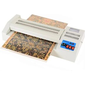 آلة Laminator الحرارية ، مصطلح لفائف الساخنة/الباردة ، عرض 12.6 بوصة ، KNJ0832 ، أبيض ، 36in/دقيقة ، 3 دقائق الاحماء ، A4/A3 متوافق