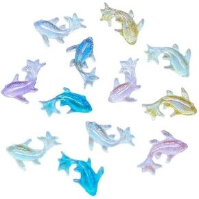 100pcs multi multi mini resin goldfish ، تماثيل السمك المصغرة اللامعة ، وأسماك حديقة مزيفة لطيفة للديكور المناظر الطبيعية الصغيرة أواني الأسماك الأسماك الزجاجية الحاوية منحوتات وتماثيل