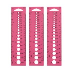 Knitting Needle Gauge - Plastic Ruler for Knitting Needle Size Gauge - Measuring Tool for Yarn, 3 Pcs