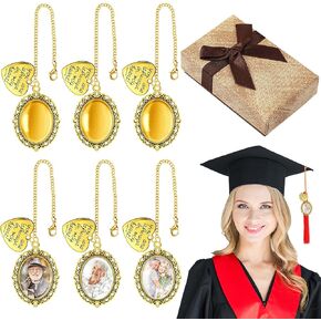 Sannix 4 PCS Tassel Charms for Terguation Cap مع Box ، صورة Sliver Memorial Tassel لفئة CAP التخرج من 2025 سحر الصورة التذكارية لتخرج تخرج التخرج من تخرج الزخارف