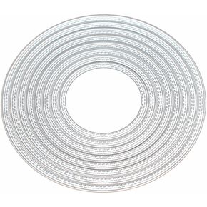 Kwan Crafts Large Size 15cm Double Sew Thread Round Circle Metal Die Cutting Dies for DIY Scrapbooking Photo Album Embossing 8062704