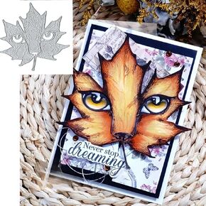 Merry Christmas Maple Cat Leaf Greeting Card Metal Die Cuts,Sunflower Flower Leaf Cutting Dies Cut Stencils DIY Scrapbooking Decorative Embossing Paper Scrapbooking Card Making