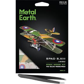 السحرات المعدنية الأرض spad s.xiii 3D طراز المعادن الطراز المعدني باقة مع ملاقط