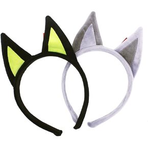 Jing xin 4 pcs Blue Family Party Supplies Plush Soft Dog Ears Headbands Costume for Halloween Play Day One Size Elastic Headband