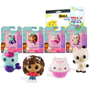 Dreamworks Gabby's Dollhouse Mini Figures 4 Pack - حزمة لعبة Gabby's Dollhouse مع 4 تماثيل Cupcake Topper بما في ذلك ملصقات Gabby و More Plus Bonus | لوازم حفلات دمية غابي