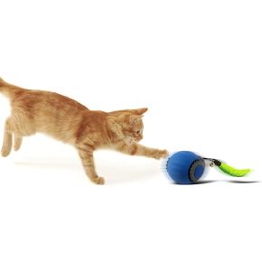 Smart Speedy 3.0 Interactive Cat Ball مع تجنب عقبة السيارات - لعبة هريرة داخلية للتحفيز العقلي ومتعة وقت اللعب ， 2025 Edition (Blue)