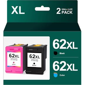 خراطيش الحبر 62XL 62XL المعاد تصنيعها لـ HP Ink 62 متوافقًا مع Envy 7640 7645 5660 5540 ، Officejet 5740 250 200 طابعة ، أسود وثلاثي اللون