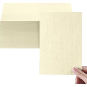 Geosar 100 Sheets Linen Cardstock 4 x 6 Invitation Heavy Weight Printer Paper 92lb 250GSM Index Cardstock for Printer Postcards Blank Flash Note Greeting(White)