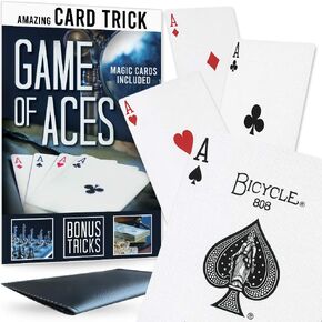 Magic Makers Aces Card Trick Game of Aces مع بطاقات دراجات خاصة