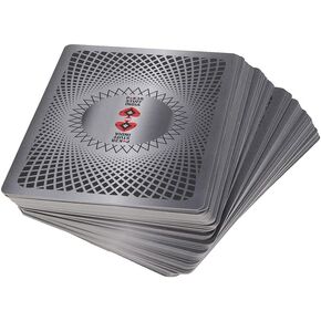 Psi Plastic Poker Playing Cards for Casino Gaming -Washable Teen Patti Poker Cards, Silver (Silver)