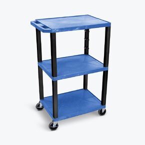 UCPL1BU-B 42 "H 3-SHELL ATTILITY CART-أرفف زرقاء ، أرجل سوداء