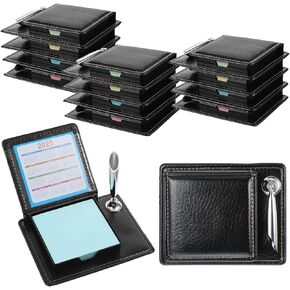 12 Pcs Appreciation Gifts Sticky Note Holder,Thank You Gifts Sticky Notes Pen Holder with PU Leather Box,Gifts Bulk for Coworker Employees Teacher Nurse