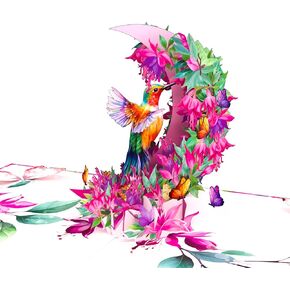 T4S - بطاقة يوم الأمهات Hummingbird للأم ، بطاقة عيد الأم منبثقة 6 × 8 بوصة للزوجة ، الابنة ، الجدة ، بطاقات عيد الأم من الابن ، الزوج ، بطاقات عيد ميلاد منبثقة للنساء.