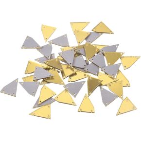 meccanixity 50pcs خياطة على الاكريليك غير النظامية قطعة مرآة مسطحة الظهر DIY مرآة الحدود مرآة الحدود لفساتين السهرة ملابس الملابس الذهب 20x16mm