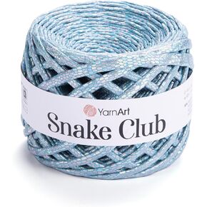 Yarnart Snake Leather Look Yarn- خيوط جلدية لامعة ، غزل تي شيرت متميز ، غزل كيس معدني ، بوليستر 100 ٪ ، 5.98 أوقية ، 65.62 ياردة (5101)