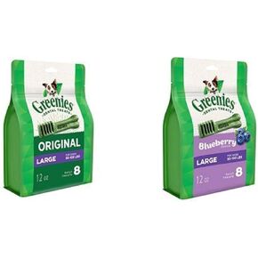 Greenies مجموعة متنوعة مع مع 12 أوقية. الأصلي و 12 أوقية. يعالج كلب أسنان التوت الأزرق