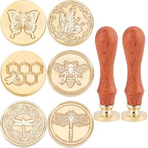 CRASPIRE 8PCS WAX SEAL SEAL SET موضوع الحشرات (Butterfly Dragonfly Bee)