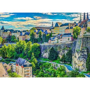 Luxembourg Buzzles للبالغين 1000 قطعة ، والألغاز بانوراما للبالغين 1000 قطعة ، وألعاب اللعبة الصعبة ، واللغز المستحيل ، ولغز الزخرفة العائلية