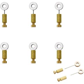 CURTEK 6Pcs Leather Suture Positioning Needles DIY Leathercraft Located Needles Leather Goods Fixed Edges Locking Pins for Leather Craft Stitching Fixing Auxiliary Tools, Gold, FGHHFG12
