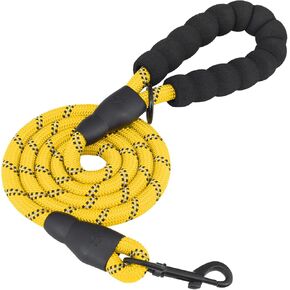 Magshion Dog Leash 5 أقدام مع مقبض مبطن مريح ، قابلة للغسل في الآلة ، وخيوط عاكسة للغاية عاكسة للغاية للكلاب الكبيرة المتوسطة المشي على الجري ، الأسود